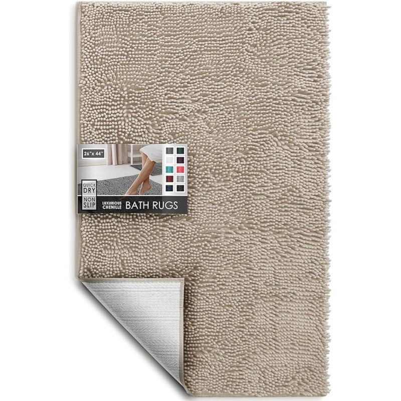 Tapis de salle de bain, tapis de bain en chenille - tapis de bain lavables à la machine pour envers en caoutchouc antidérapant, tapis de salle de bain à séchage rapide