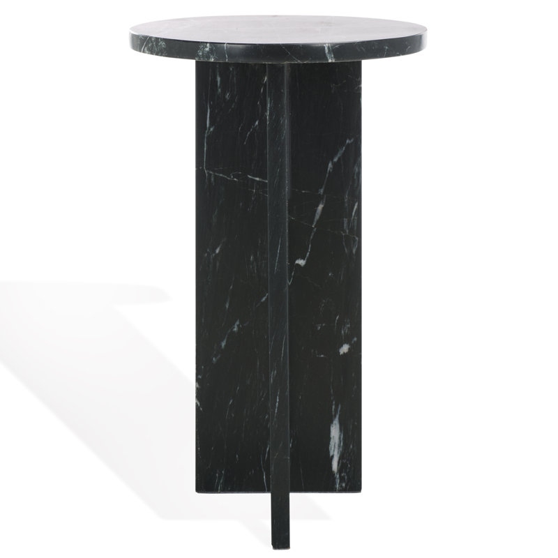Devlin Marble Drink Table, Black