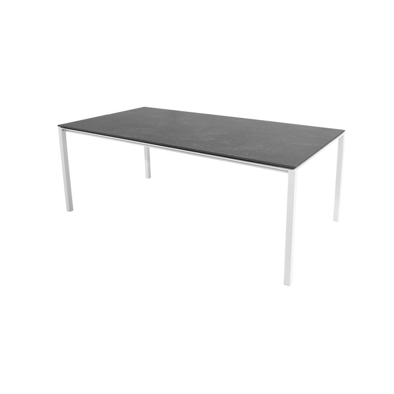Pure Outdoor Dining Table, 39.4" W x 59.1" L x 29.5" H, Lava Gray/Concrete Gray