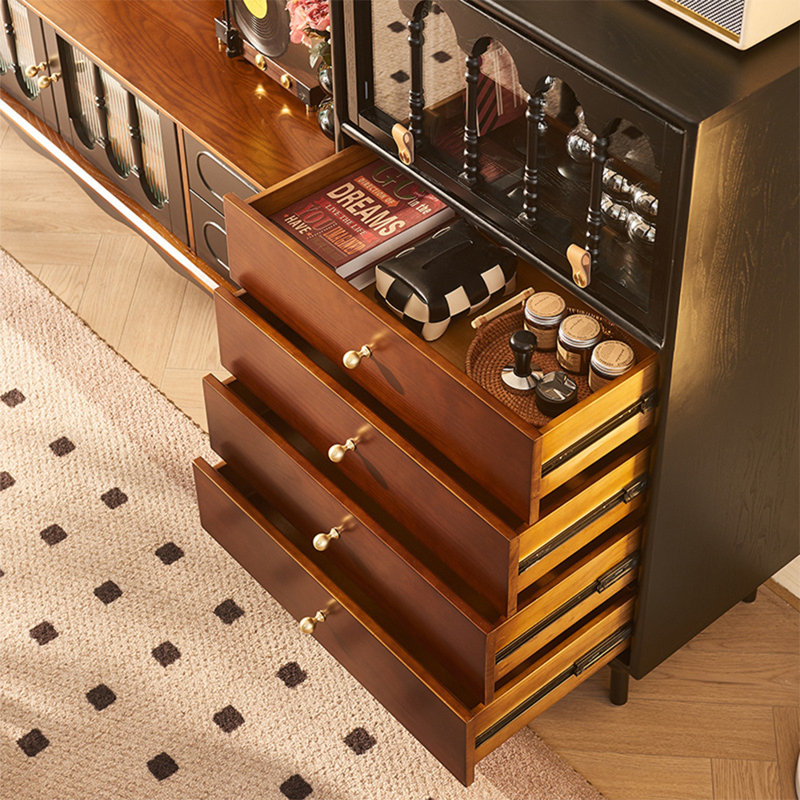 Petite armoire d'appoint à blocs de couleur rétro