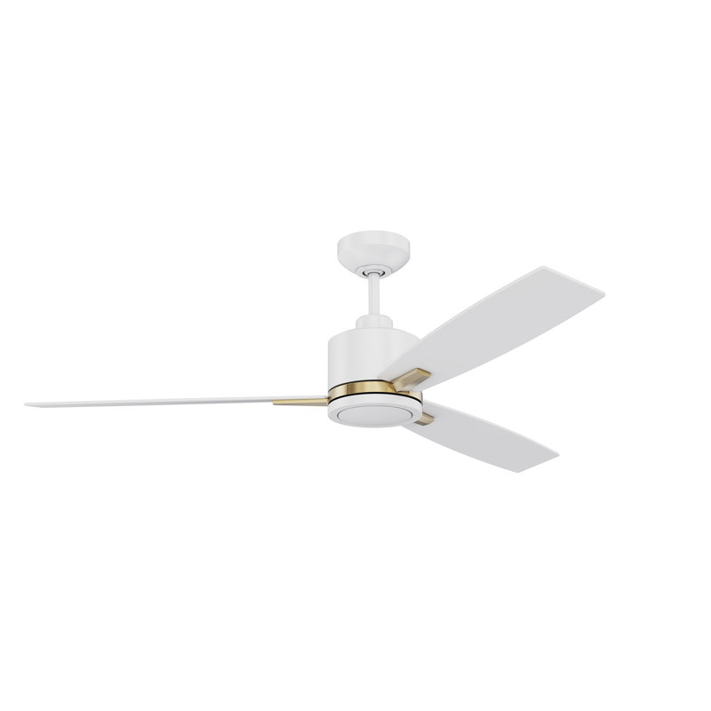 Ventilateur de plafond 52 po avec lumières DEL Gladina, Blanc mat