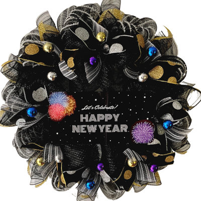 Happy New Years Wreath Let's Celebrate