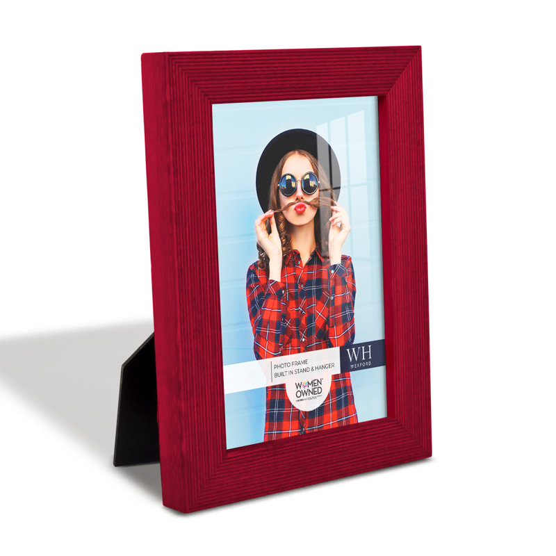 Wood Picture Frame - Set of 2, Red, 4" x 6"