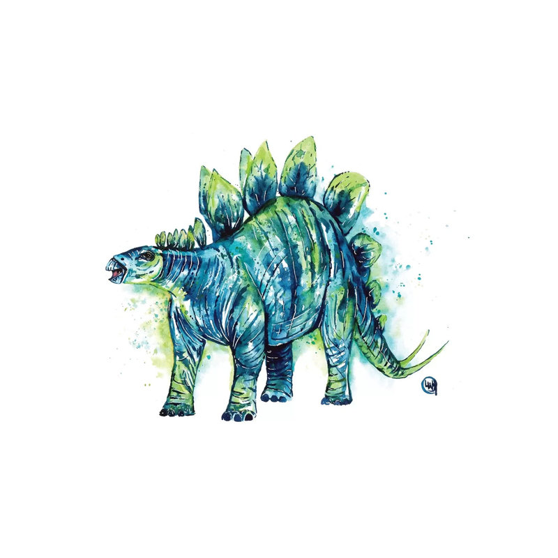 Spike Tail The Stegosaurus by Lisa Whitehouse - Wrapped Canvas Print, 20.32 cm H x 30.48 cm W