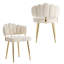 Ensemble de chaises de salle à manger élégantes en velours capitonné et dossier tressé avec pieds en métal-317598100-317598102