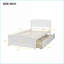 Lit plateforme simple en pin avec 2 tiroirs - aucun sommier nécessaire, blanc