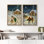 Hiver, impression sur toile encadrée, ensemble de 2 décorations murales de Noël