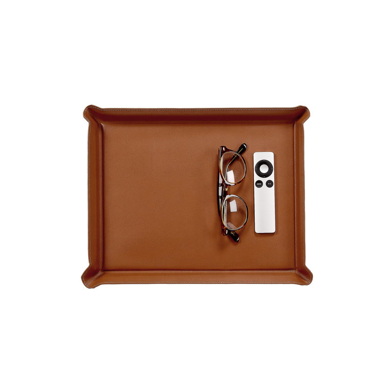 Plateau ottoman en cuir, Tanné