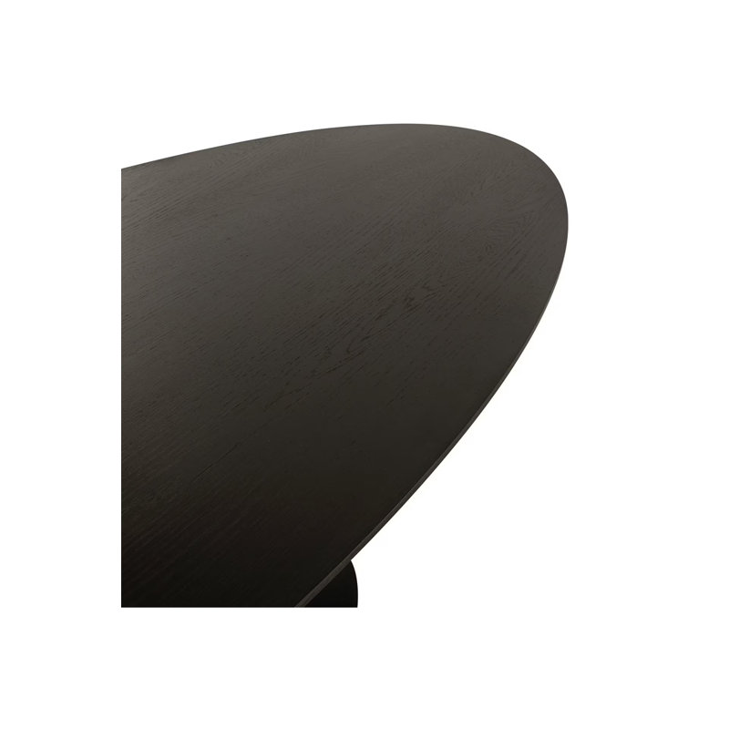 Dining Table Oak Oval Dining Table, Dark Coffee, 30"H x 83"L x 41"W