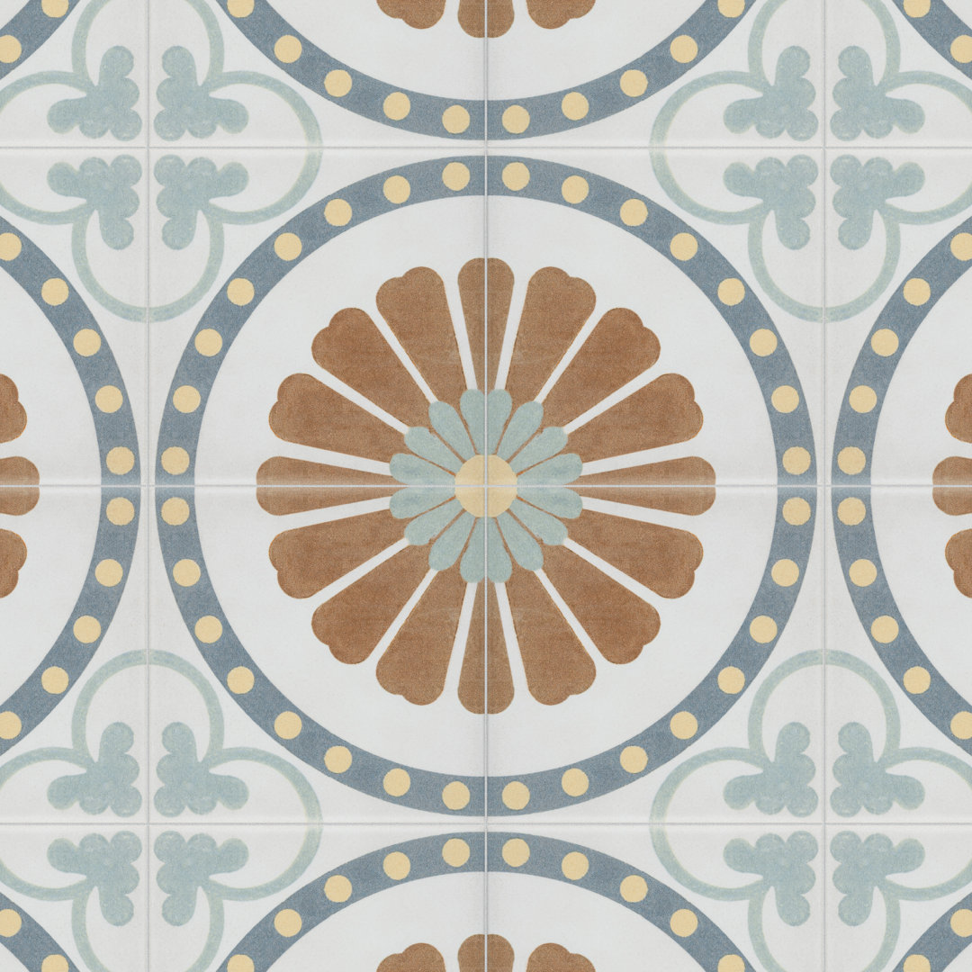 Revival Ring Mini 4" x 4" Ceramic Patterned Wall & Floor Tile Merola Tile