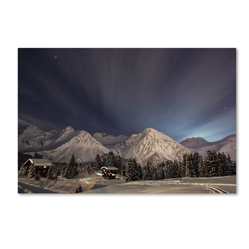 « winter evening the montagne », reproduction de photo sur toile tendue, H 12 po x l 19 po