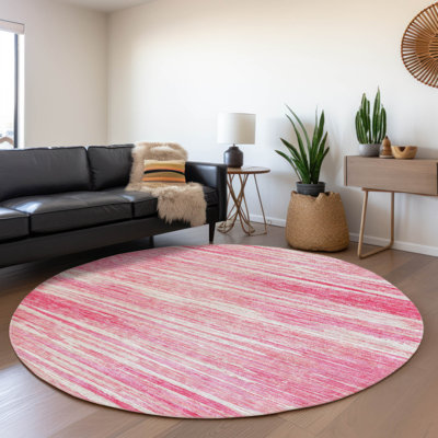 Premium Machine Washable Prisco Pink Rug