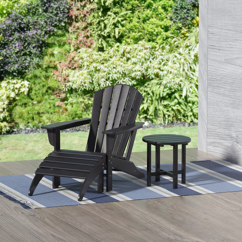 Altura Foldable Outdoor Adirondack Chair, Black