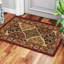Pavillon rouge 2 pi Tapis X 3 avec motifs floraux et à panneaux, polypropylène fabriqué à la machine, envers en jute, idéal pour les entrées de salle à manger