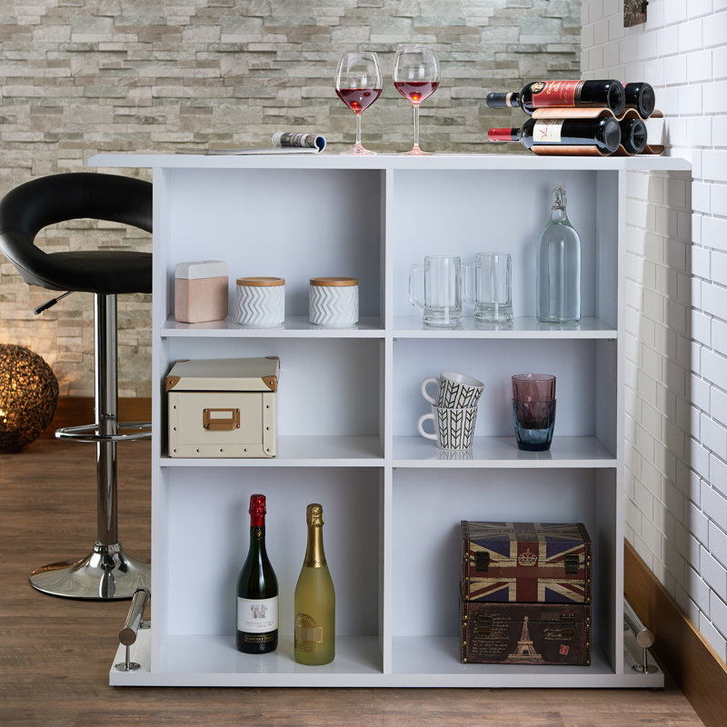 High Gloss 6-Shelf Bar Table