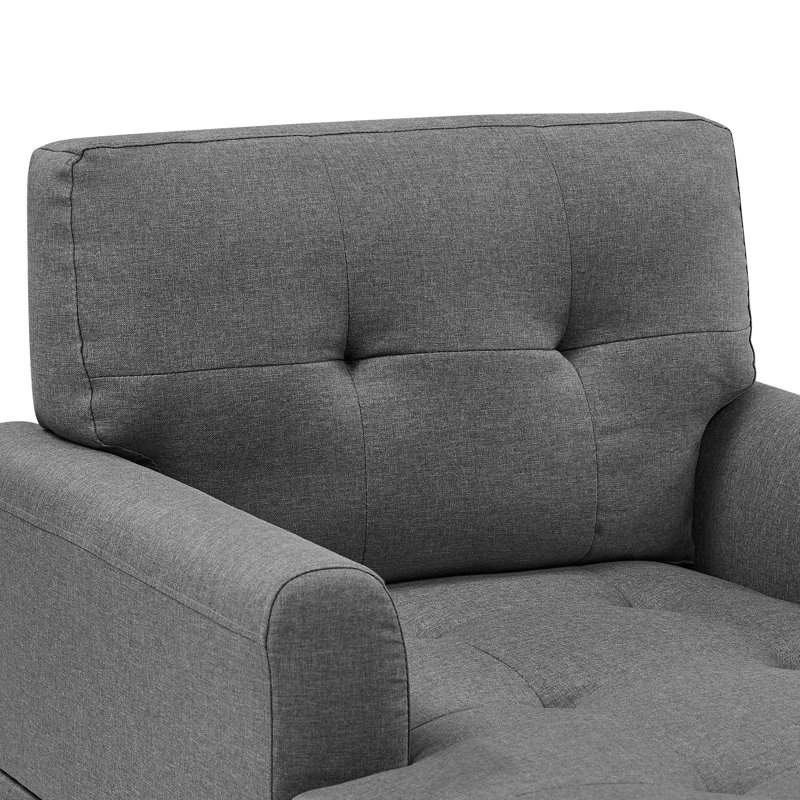 Glenvar Upholstered Chaise Lounge, Gray 100% Polyester