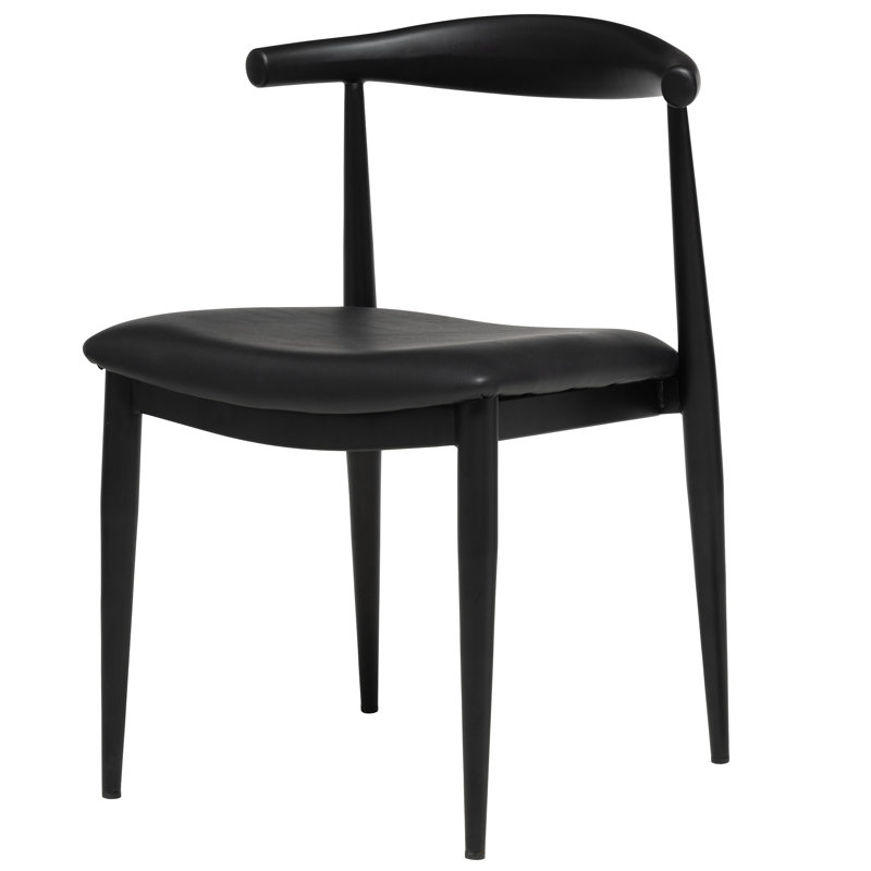 Chaise d'appoint en cuir Hasbrouck, Noir