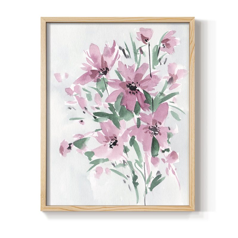 Reproduction encadrée Posy Blooms III - bois massif, H 15 po x l 12 po, Naturel