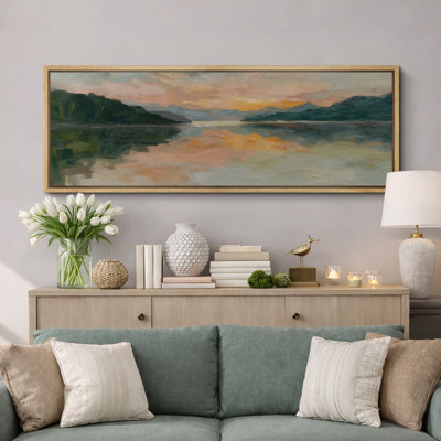 Large Framed Canvas Print Wall Art - Abstract Landscape Print for Modern Home Decor