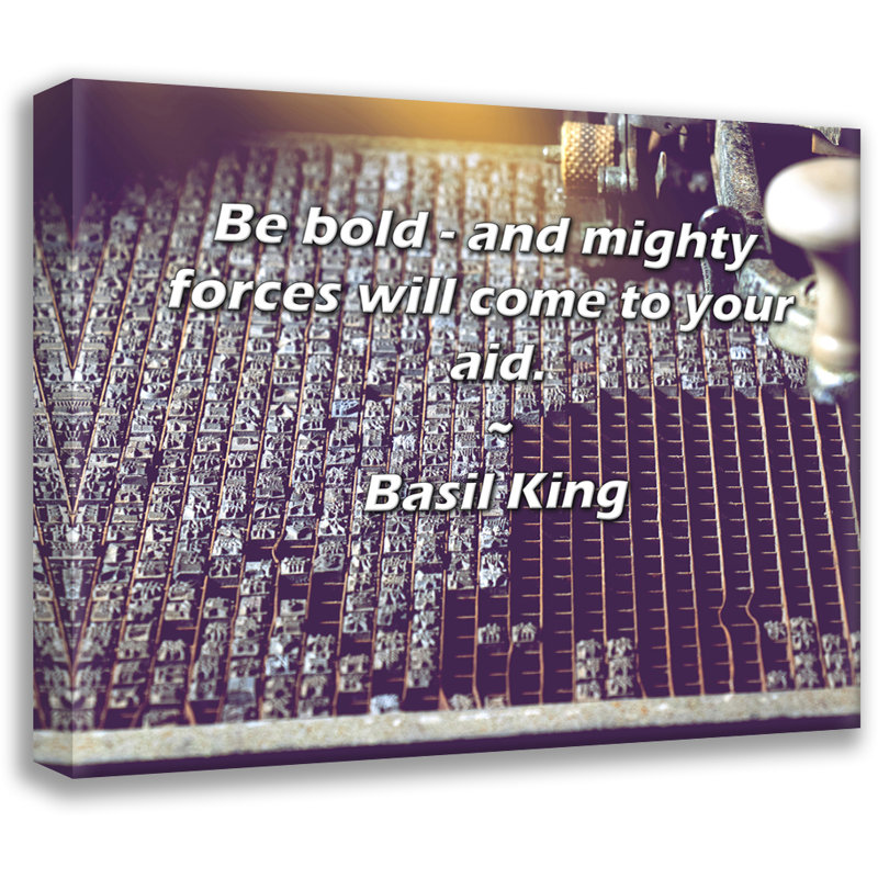 Toile tendue Arty Quote par Basil King, H 13 po x l 18 po