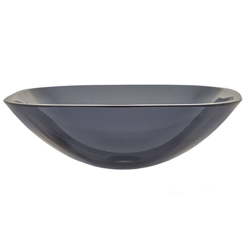 Eden Bath 16.5'' Gray Tempered Glass Square Bathroom Sink