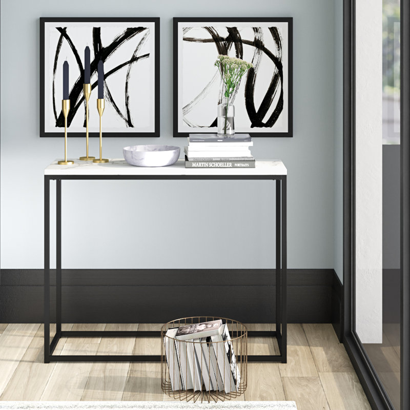 Alazae 39.4'' Console Table, Gray