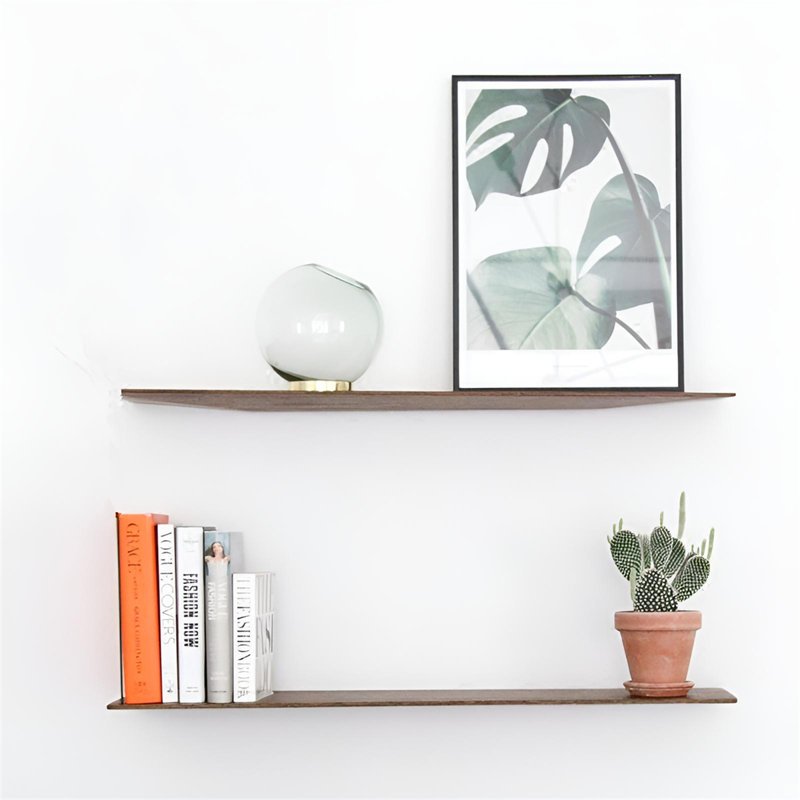 Tablette murale flottante en bois massif, H 7,09 po x l 23,62 po x P 0,5 po