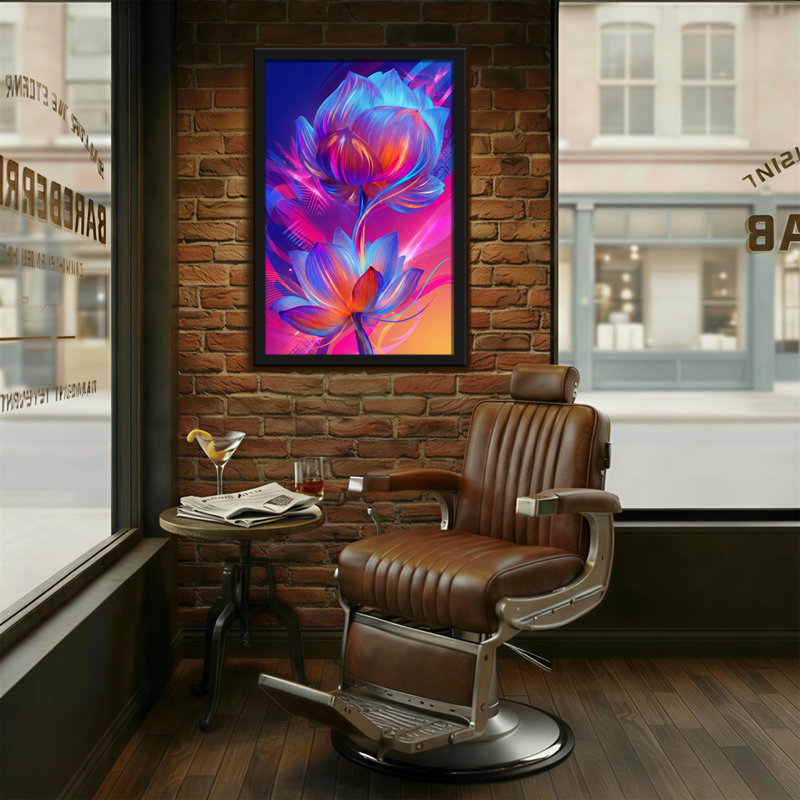 «Plants & Flowers Vibrant Floral Abstract Art Design», reproduction sur toile, H 12 po x l 18 po
