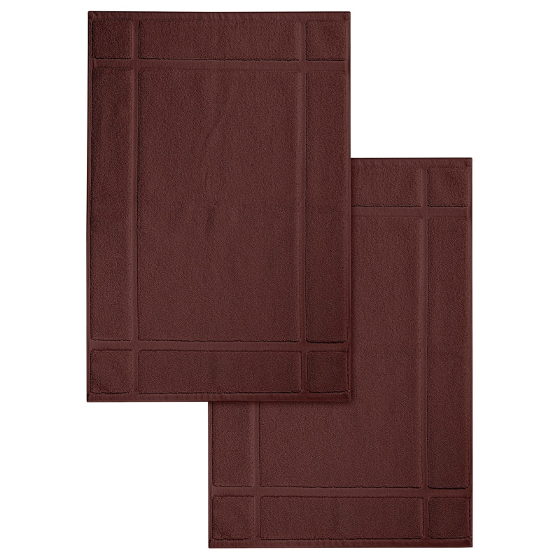 Bath Mat - for Bathroom Floor - Highly Absorbent - Machine Washable , Brown, 17" W x 24" L