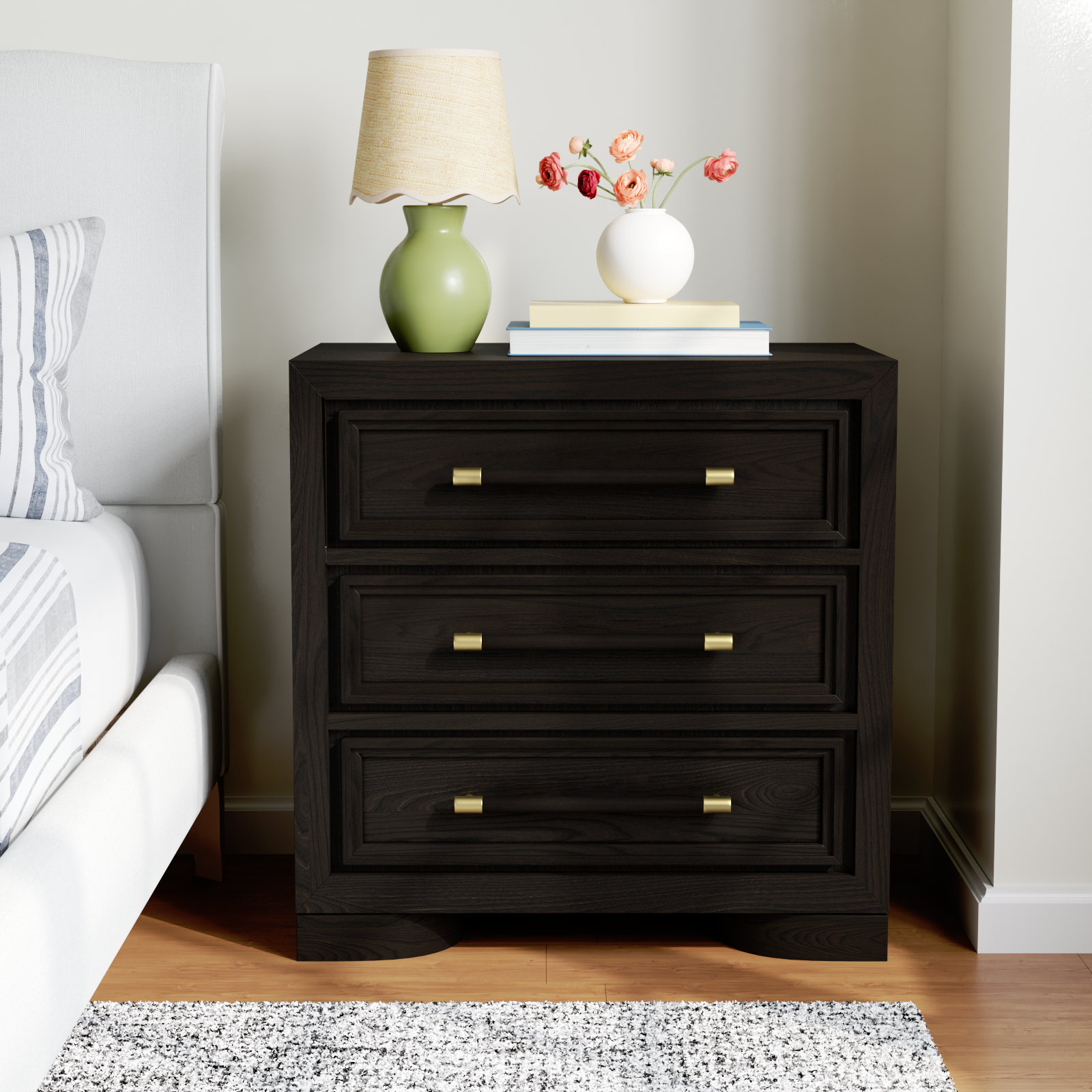 Nina 3 Drawer Nightstand