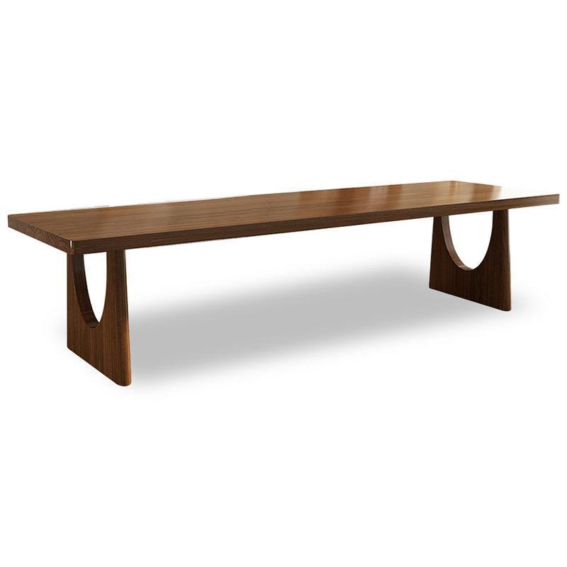 Brown Rectangular Solid Wood Dining Table, 29.53" H x 94.49" L x 39.17" W