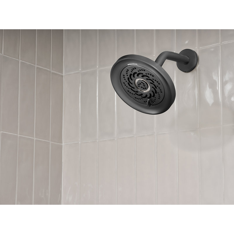 Pomme de douche Neo Exhilaration, Noir mat, 1,5 gallons par minute, Rond