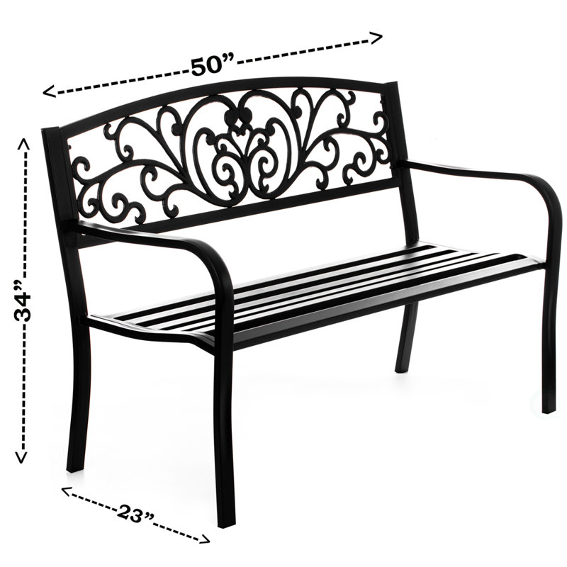Banc de parc en acier thermolaqué Caudell