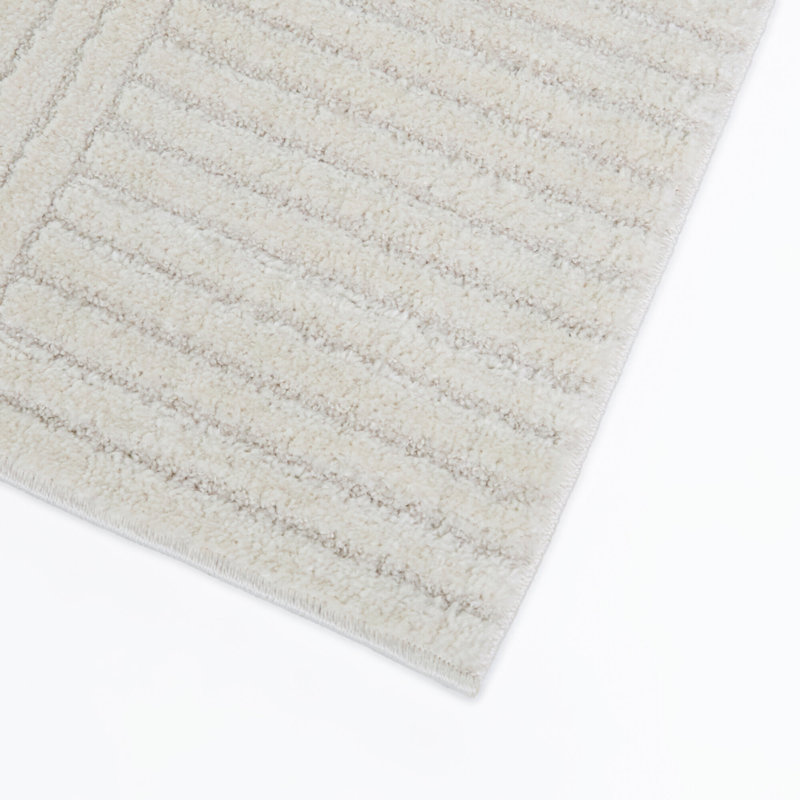 Martyn Cream Geometric Border Area Rug, 7'10" x 10'