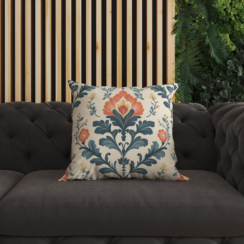 Gulrang Intérieur/Extérieur 26x26, Carré 26 po, Crème/bleu