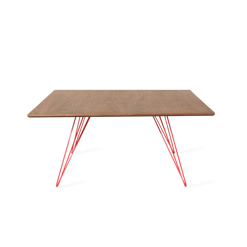 Table basse Williams, H 18 po x l 40 po x P 40 po, Rouge, Noyer
