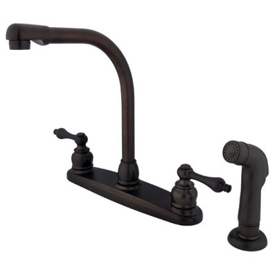 Robinet de cuisine à poignée double avec jet latéral Victorian