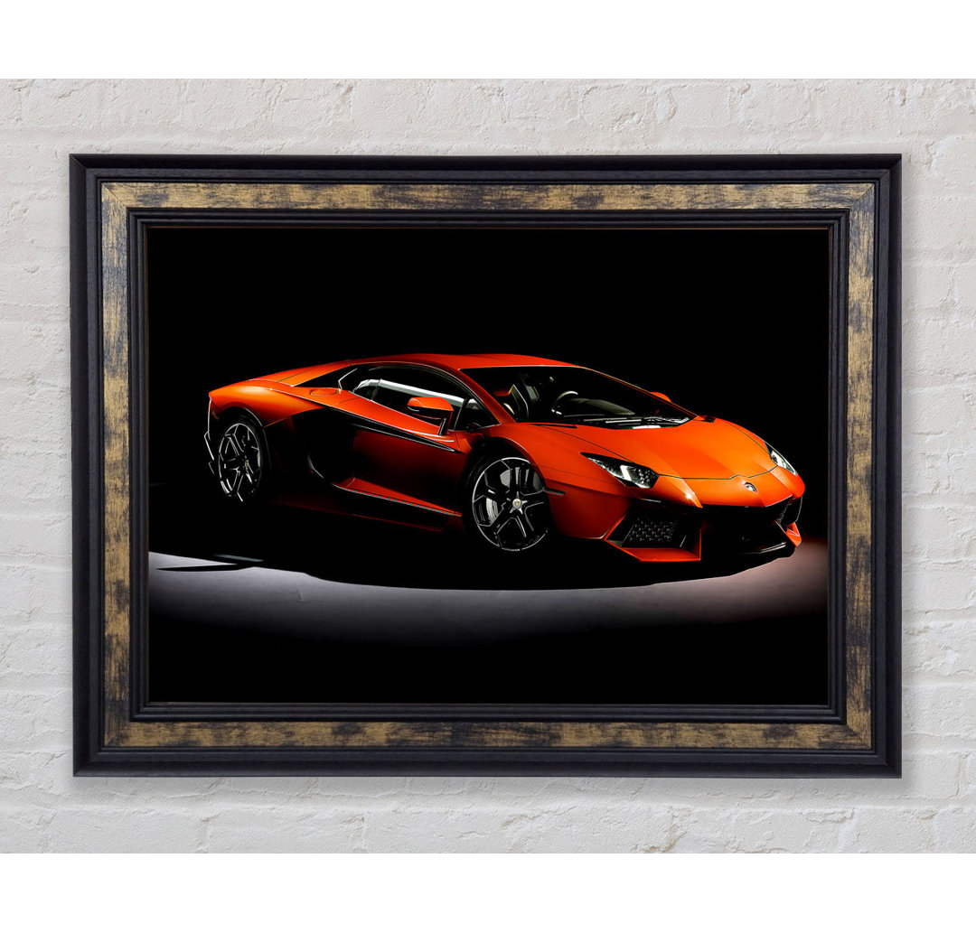 Lamborghini Aventador Orange - Einzelner Bilderrahmen Kunstdrucke