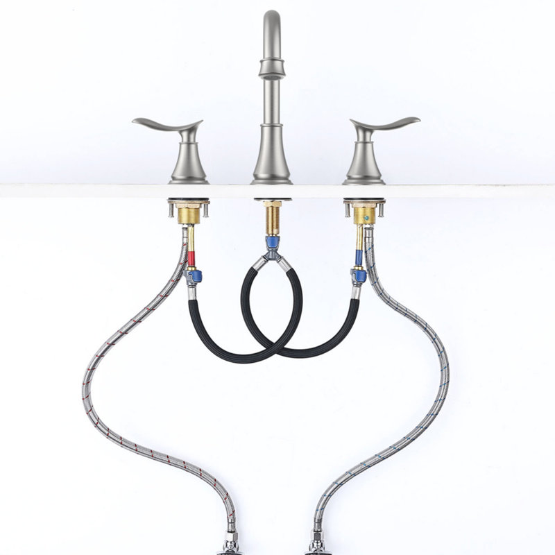 Bathroom faucet with 360 degree turn spout, Brushed Nickel