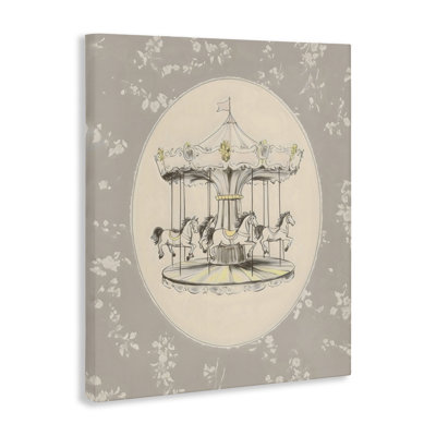 Gentle Floral Carousel Canvas, design by Arlington Prints