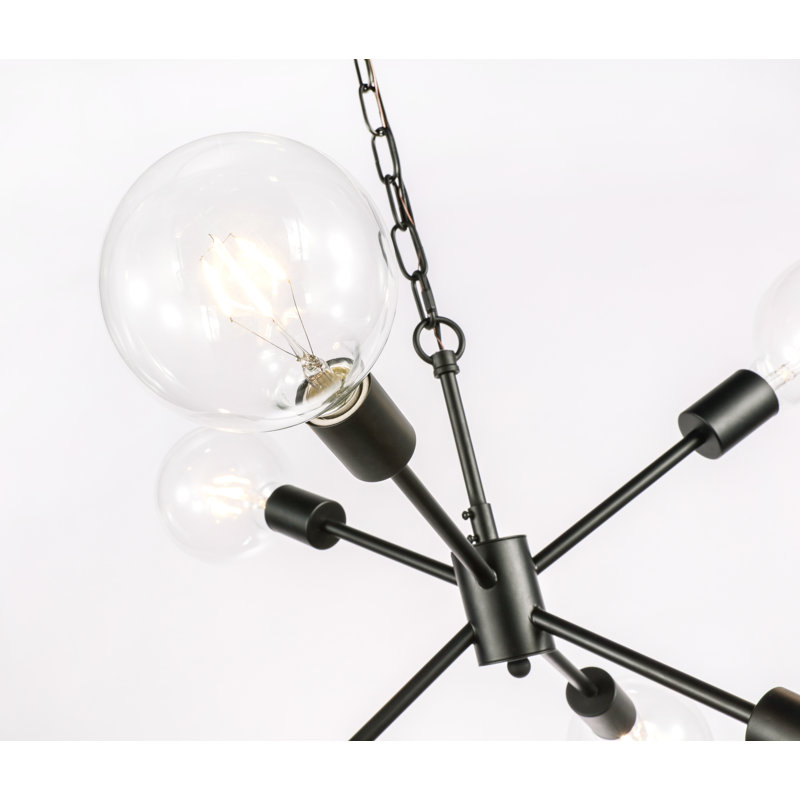 Lustre sphérique Spoutnik à 6 lumières Toler, Noir