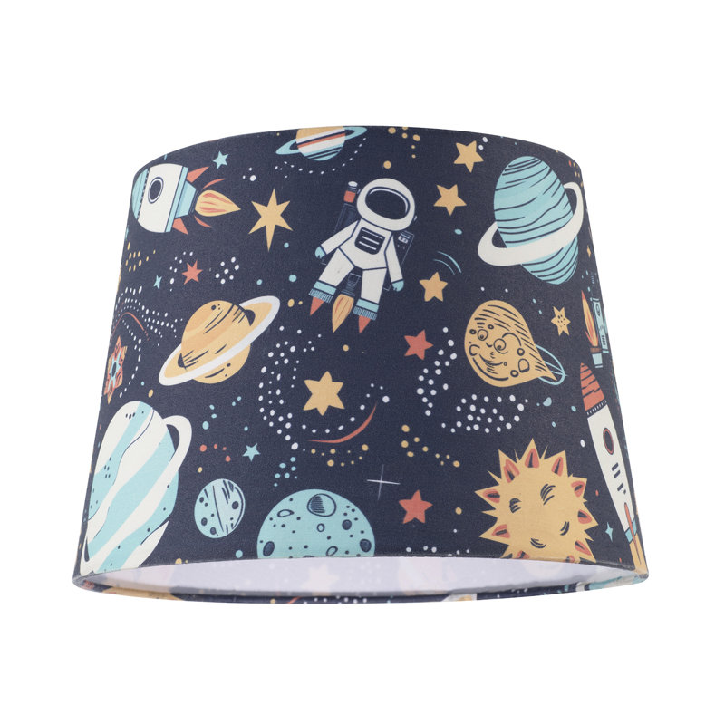 18 cm H Drum Cotton Lamp Shade ( Screw On ) in Blue