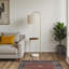 Lampe sur pied H 67 po Henson, port USB inclus et métal laiton et abat-jour beige