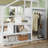 For Kids and Teens Bedrooms, Full Size Metal Soft White Loft Bed Frame with Built-in Storage and Wardrobe-269470025