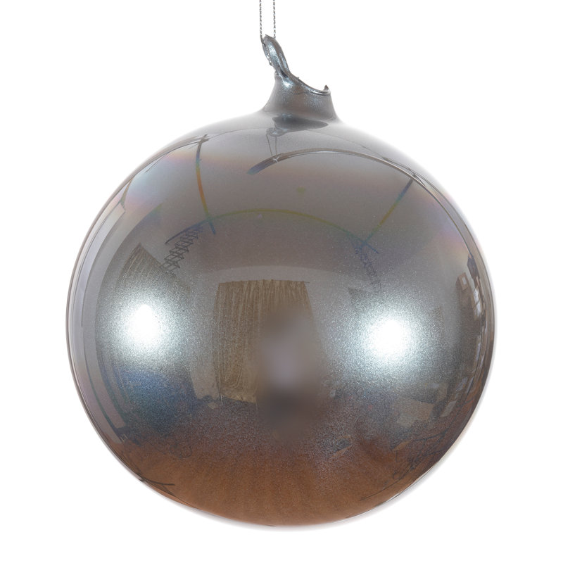 Ornement boule de verre perle, Argent