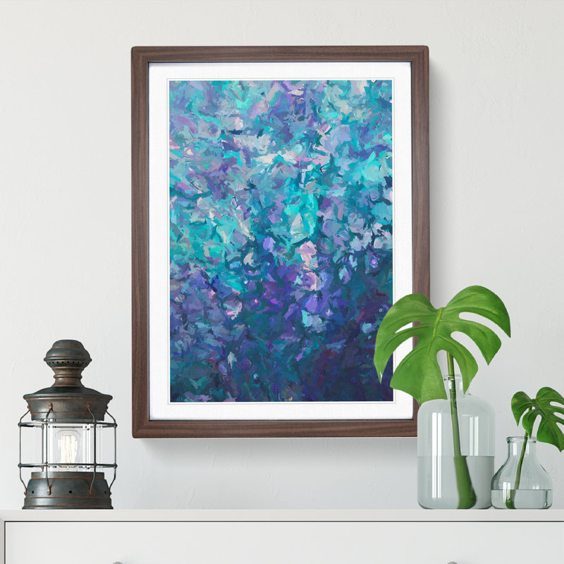 Starburst Abstract - Framed Print, 64cm H x 46cm W x 2cm D, Walnut Framed