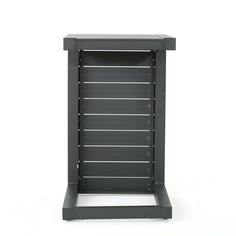 Modern C-Shaped Outdoor Side Table, Grey