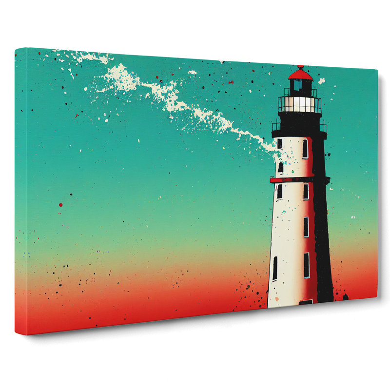 Painted Lighthouse Vol.1 - Wrapped Canvas, 40cm H x 60cm W x 3cm D