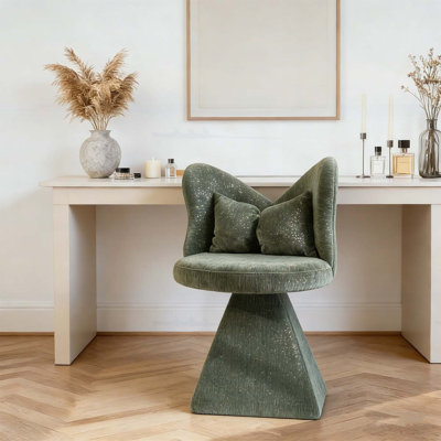 Élégant fauteuil de coiffeuse pivotant avec dossier papillon
