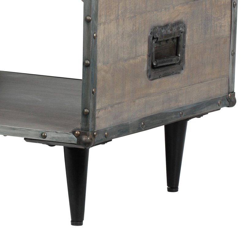 Table basse avec rangement Dayshanay, Gris